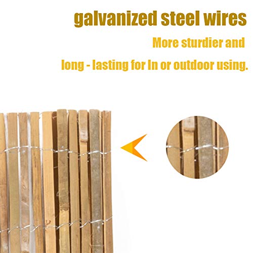 Mininfa Natural Bamboo Slat Screening, Eco-Friendly Privacy Slat Fence, Bamboo Screen Panel Roll for Balcony or as Wind and Sight Protection (1.2m x 4m) - size: 4FT X 13FT
