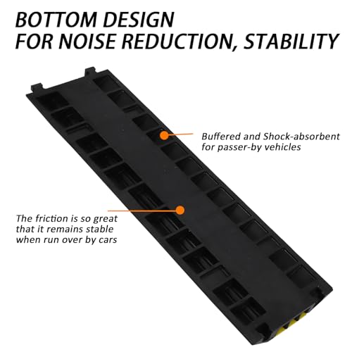 GarveeTech Cable Ramp 1 Pack 3 Channel Rubber Cable Protector Ramps, Cable Wire Cord Cover Ramp, 28000 lbs Capacity Heavy Duty Speed Bump Driveway Outdoor Hose Cable Ramp Protective Cover - size: 41''*12''*2''-3 Medium Channel