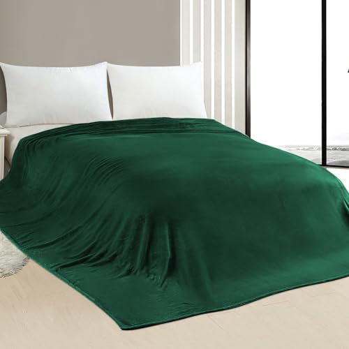 Oversized Blanket 120x120 Inches, Giant Huge Companion for Bed, Sofa, Travel and Camping, Extra Large Big Soft Blanket Fits The Whole Family and Outdoor Campaign, Forest Green - color: M-forest Green