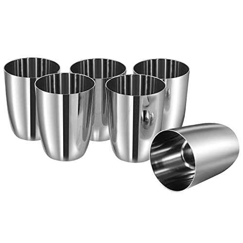 Vinod Stainless Steel Glass Set of 6 - Premium Metal Cups | Beer Glasses | Juice Glass - color: Set Of 6, size: 10 OZ