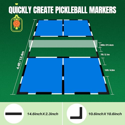 Hikeen Court Lines Marker Kit Anti-Slip and Wind-Resistant Throw Down Markers 28pcs or 84pcs, Pickleball Net Court for Outdoor Indoor Court - color: Black