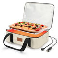 Food Warmer Electric Casserole Carrier - Large Heated Lunch Bag for Car Truck, 12V/24V/110V, Thermos for hot food for Potluck Cookouts Parties Picnic,Lasagna Lugger,Fits 9"x13" Baking Pan (Beige) - size: Beige