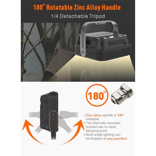 30000mAh LED Camping Lantern,Rechargeable Tent Light, QC3.0/22.5W, 1600LM, 4-Color Switch, IPX5 Waterproof Outdoor Light for Power Failure,Emergency,Camping,Hiking (Black-Pro - color: Black-Pro