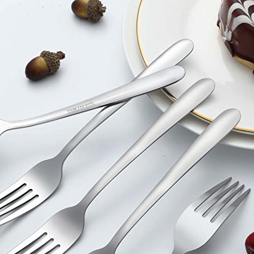 24 Pieces Dinner Forks, Forks Silverware(8 inches), Food Grade Stainless Steel Flatware Forks, Mirror Polished & Dishwasher Safe, Using for Home, Restaurant or Kitchen - color: shiny silver