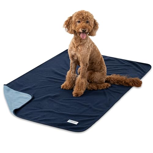 PetAmi Waterproof Pet Blanket Dog Bed Couch Cover for Furniture, Reversible Washable Soft Fleece - color: Navy/Blue, size: X-Large (60x80)