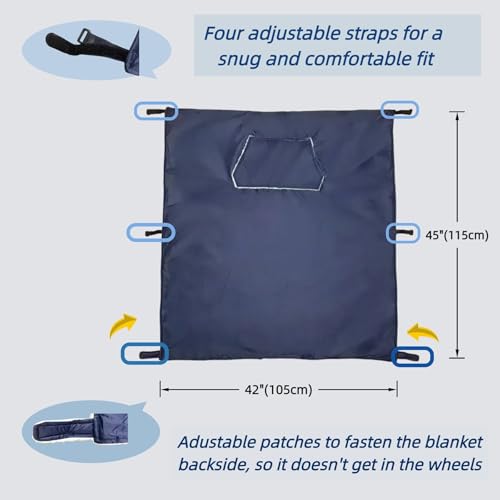Waterproof Wheelchair Blanket 42"X45" No Pet Hair Sticking - Windproof Fleece Lap Blanket for Elderly, Machine Washable Lightweight Throw for Hospital, Outdoor Travel & Gift Vacuum Packaging
