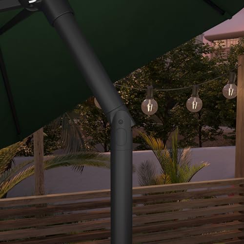 Sunline 9 ft Patio Umbrella with Crank & Push Button Tilt, Outdoor Market Umbrella with UV Protection & Wind Vent, Metal Frame for Deck, Pool & Table, Hunter Green - color: Hunter Green, size: 9 foot