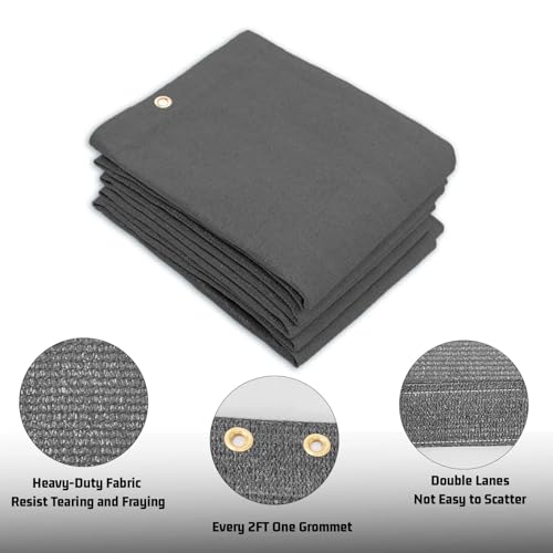 SUNNY GUARD Shade Cloth 3'x8'FT Sun Shade Screen Fabric HC-090 Shade Cover Tarp with Grommets for Pergola Backyard Garden,Dark Grey - color: Dark Grey, size: 0 3'×0 8'