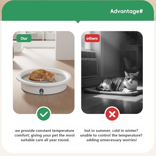 Constant-Temp Dog Pad - Smart Heating Mat, Cooling Function with 33lb Capacity, Pressure-Activated Electric with Auto Control, Small Medium Breed Ready, Winter Comfort for Puppy Bedroom