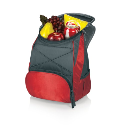 PICNIC TIME PTX Backpack Cooler, Modern Backpack Cooler with 20-Can Capacity, Fully Insulated Outdoor Lunch Bag with Water Resistant Interior, Pockets, Padded Straps, (Red with Gray Accents) - color: Red with Gray Accents, style: PTX 1.0 Tarana Backpack C