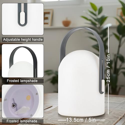 TRIROCKS Battery Operated Portable Lamp Cordless Dimmable Table Light Night Light with 4000mAh Battery and Remote Control for Bedroom Outdoor Indoor Home Decor Camping