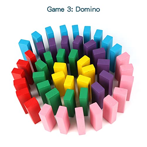 Wooden Blocks Stacking Games, 48PCS Tumbling Stacking Blocks Game for Kids and Families, Wood Colorful Balancing Blocks Montessori Toys for Kids with Storage Bag - style: 48PCS