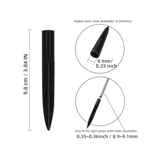 10 Pack Solar Light Stakes Replacement (Fit for Pole Outer Diameter 0.35in), ABS Reinforced Ground Spikes for Outdoor Solar Landscape Pathway Christmas Lights Yard Garden Deco - size: OD-0.35"ABS