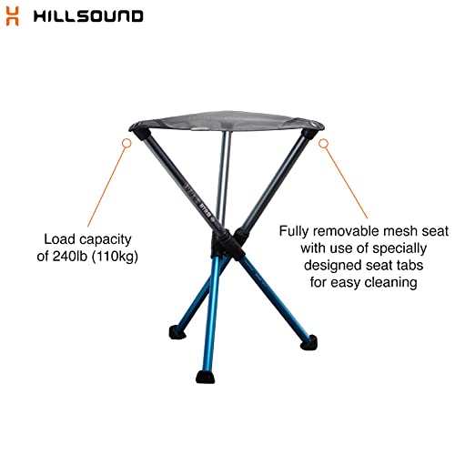 Hillsound BTR Stool for Ultralight Backpacking & Hiking, Lightweight Camping Chairs, Compact Portable Outdoor Seat, Hunting Adventures, Durable Tripod Design, Made in Korea - color: Glacier, size: 17"