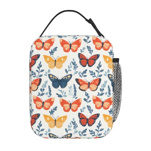 Butterfly Lunch Box for Women Kids Girls Men Insulated Lunch Bag Lunchbox Adults Lunch Tote Bags Reusable Cooler for Work Office School Picnic Travel - color: Butterfly01