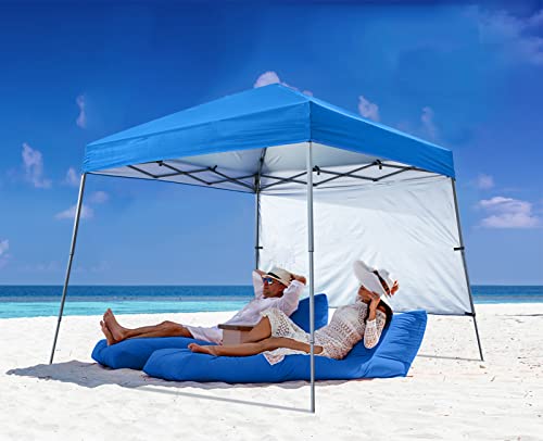ABCCANOPY Stable Pop Up Beach Tent with Backpack Bag, 12 x 12 ft Base / 10 x 10 ft Top, Blue - color: Blue, size: 12x12