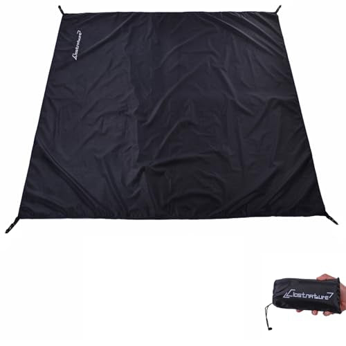 Clostnature Tent Footprint - Waterproof Camping Tarp, Heavy Duty Tent Floor Saver, Ultralight Ground Sheet Mat for Hiking, Backpacking, Hammock, Beach - Storage Bag Included - color: Black, size: 192'' x 84''