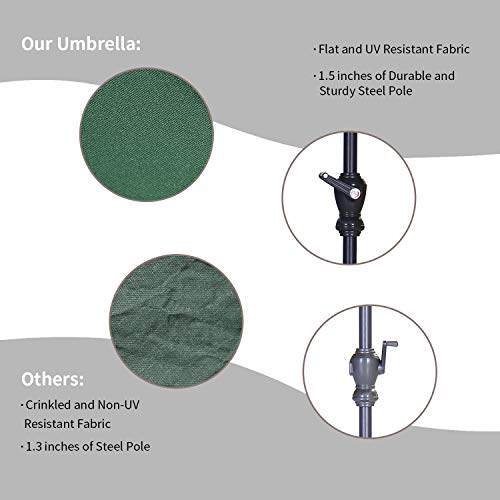HYD-Parts 9FT Patio Umbrella Outdoor Table Umbrella,Market Umbrella with Push Button Tilt and Crank for Garden, Lawn, Deck, Backyard & Pool, No Base (Green) - color: Green, size: Umbrella Only