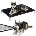 ZOMISIA Chew Proof Elevated Dog Bed for Large Dogs - Raised Pet Cot with Removable Waterproof Padded for Outdoor Use, Indestructible and Washable, 42" L x 27" W x 5" H, Black - size: L - 42"L x 27"W x 5"H
