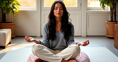 CRAFT KALA Meditation Cushion Cover - Comfortable Floor Pillow Cover - Meditation Pillow Cover - Large Floor Cushion Cover Seating for Adults - Yoga Bolster Cover 32" Orange-Yellow Ombre - color: Orange-yellow Ombre