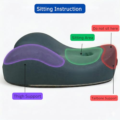 Ergonomic Meditation Cushion with Foot Rest & Carry Strap – Large Floor Cushion for Adults – Meditation Seat & Yoga Cushion for Mindfulness, Sound Healing & Reiki - color: Blue