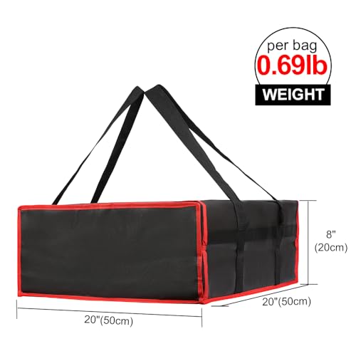 Bodaon Insulated Pizza Delivery Bag, 20" x 20" x 8" Pizza Warmer Bags for Carry Hot, Insulated Food Delivery Bag, Insulated Grocery Bags, Black with Red Edge, 1-Pack - color: Black-red Edge, size: 20" x 20" x 8"