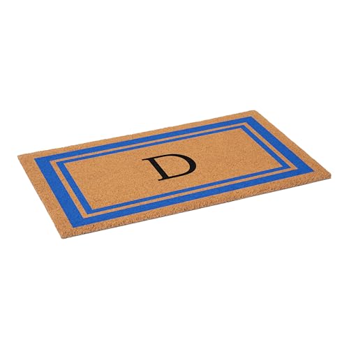 Calloway Mills 152971830D Blue Border 18" x 30" Monogram Doormat (Letter D) - color: Letter D, size: 1'6" x 2'6" (Rectangular)