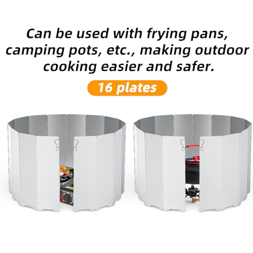 Camping Stove Windscreen Ultralight Folding Camp Stove Windscreen Portable Camping Stove Windshield for Use with Alcohol Stoves and Other Backpacking Stoves Butane Stoves 16 Plates - size: 16 Plates