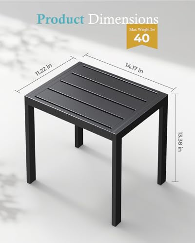 Ciokea Aluminum Foldable Lounge Chairs Set of 4 with 3 Outdoor Aluminum Side Table, Perfect Match, Suitable for Courtyard, Balcony, Lawn and Other Scenes, Grey - color: Grey, size: 4 Chairs + 3 Side Tables (7pcs)