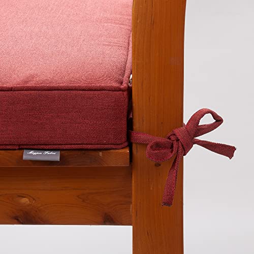 Magpie Fabrics Indoor Outdoor Waterproof Square Chair Cushion, 18" x 18" x 2.5", 2 Pack, Water Resistant Seat Cushions, for Patio Garden Office, Dark Red - color: Dark Red