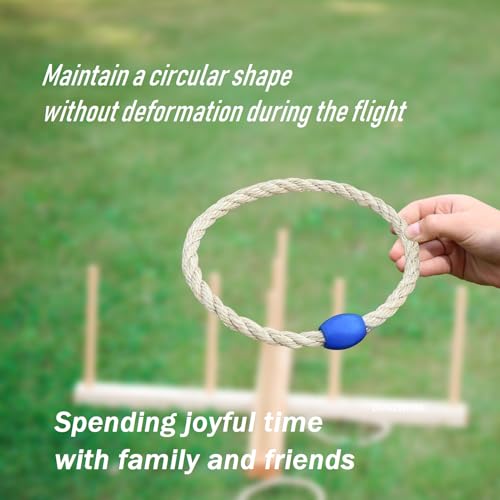7 Pack Sisal Rope Ring Toss Game Replacement Parts for Adults and Kids, Outdoor Toss Rings for Agility Practice and Yard and Lawn Games for Party(7 Colors-Red,Blue,Yellow,Green,Purple,Black,White)