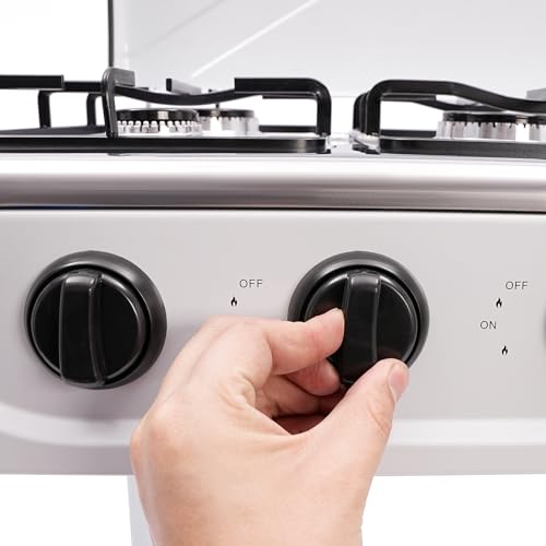 5 Burner Gas Stove with Wind Shield Portable 2.5KW Natural Gas Stove with 2 Storage Shelves for RV Apartment Outdoor Cooking - style: 5 Burner-White