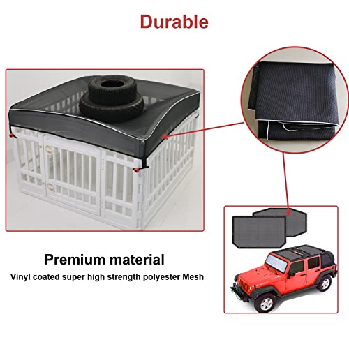 Dog Playpen Cover Mesh Top - Dog Pen Cover for Pets Fits 36 Inch 4 Panels Square Plastic Exercise Pet Pen,Provide Security for Indoor Dog Pen (Playpen Not Included) - color: 36 inch 4 panel mesh cover