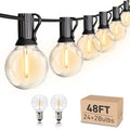 HISTAR 48Ft Patio Lights Outdoor Waterproof 24+2 Edison Bulbs for Garden, Porch, Backyard, Balcony, Bistro, Cafe Lights Decor - size: G40 48ft