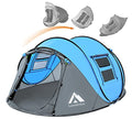 4 Person Easy Pop Up Tent Waterproof Automatic Setup 2 Doors-Instant Family Tents for Camping Hiking & Traveling - color: Blue & Grey