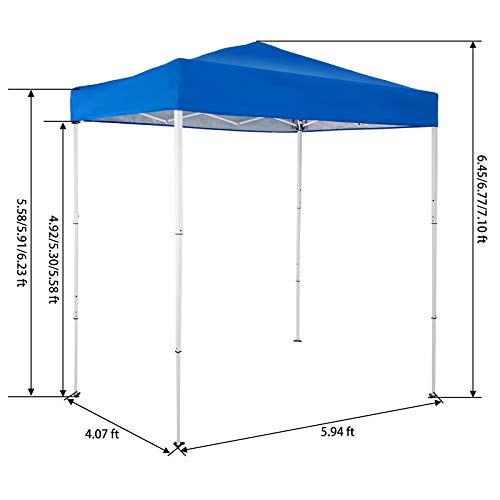 Sunnyglade 6x4 Ft Pop-Up Canopy Tent Outdoor Portable Instant Shelter Folding Canopy with Carry Bag(Royal Blue) - color: Blue