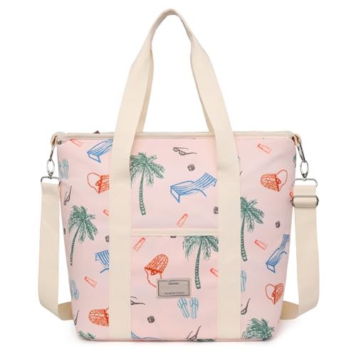 Nanxson 9L/15L/29L Extra Large Insulated Lunch Bag for Women Adult Reusable Leakproof Picnic Lunch Box Freezable Cooler Tote Bag (29L,B-Pink Cocos) - color: B-Pink Cocos, size: 29L