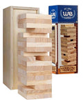 WE Games Wooden Block Stacking Party Game for Adults, Tumble Tower Wedding Guest Book Alternative, Tabletop Games, Includes Storage Case, 12 inches - color: Natural Wood