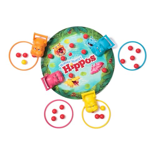 Spin Master Games, Hungry Hungry Hippos Giant Edition, Family Game for Indoor & Outdoor Play with Oversized Board, Preschool Activity, Screenless Activity for Kids, 2-4 Players, Ages 4 & Up - style: Hungry Hungry Hippos