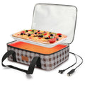 Food Warmer Electric Casserole Carrier - Lunch Bag for Adults for Car Truck, 12V/24V/110V, Thermos for hot Food for Potluck Cookouts Parties Picnic,Lasagna Lugger,Fits 9"x13" Baking Pan - size: Brown