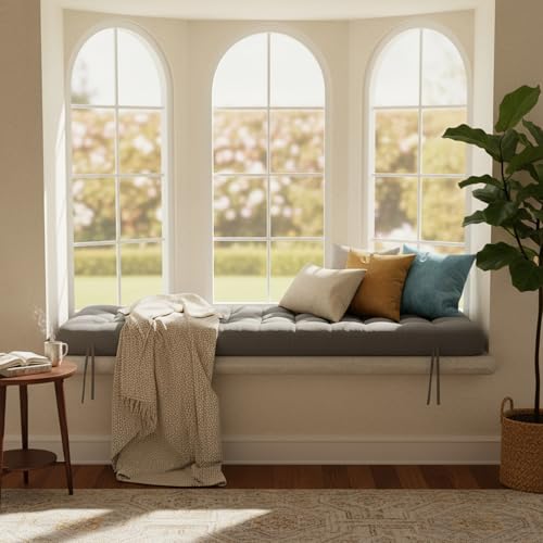 Vercraft Long Floor Cushion Large Floor Cushion with Brushed Cotton 74.8 x 27.5 x 3.15 in Jumbo Lounger Pillow for Outdoor Indoor Bay Window Meditation Yoga Reading Sleeping (1 Pc,Dark Gray) - color: Dark Gray