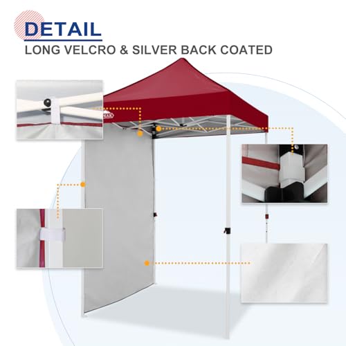 EAGLE PEAK Canopy Sidewall for 5x5 Pop Up Canopy Frame, Single Side Wall Panel Only (Fits 5x5 Straight Leg Frame, Canopy Top or Frame NOT Included), Burgundy - color: Burgundy