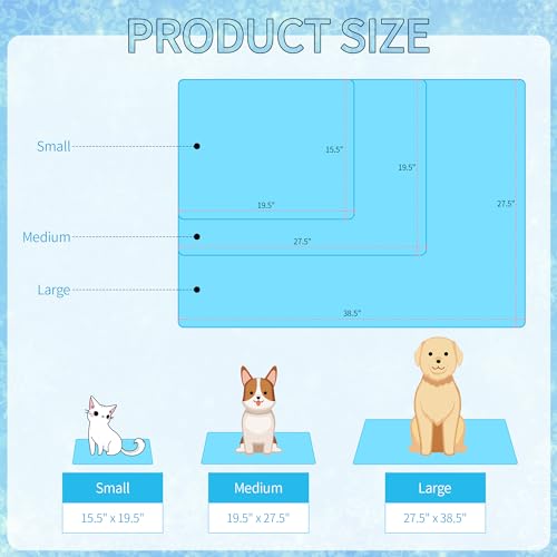 NACOCO Summer Pet Cooling Mat - Cat Dog Cushion Pad Sleeping Cool Snowflake Comfortable Soft for Pets Kids and Adults (Blue Snowflake, L) - color: Blue Snowflake, size: L: 27.5'' x 38.5''
