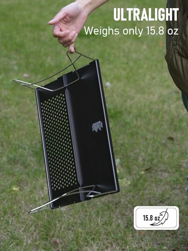 WildCall Ultralight Backpacking Table, Mini Folding Camping Table with Carry Bag, Compact Portable Aluminum Table for Hiking, Backpacking, Cooking, Beach, Travel Gear - color: Gunmetal