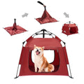 ASFANES Outdoor Pet Automatic Camping Tent, Pop up Cave Bed for Indoor Cats and Small Dogs, Portable Cat House Dog House, Red. - style: Red