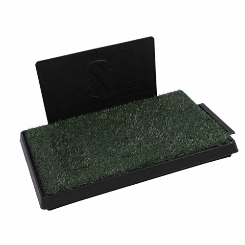 Dog Grass Potty Tray Large Capacity Reusable Odor Puppy Training Artificial Grass Pee Pad Indoor Outdoor (Large Size with Baffle) - size: Large Size With Baffle