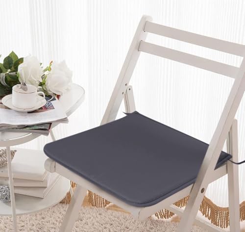 2-Pack Square Seat Cushions (15x15) - Soft Chair Pads with Ties for Indoor/Outdoor Use, Solid Color Comfort for Stools & Dining Chairs (Dark) - color: Dark