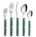 ANNOVA Silverware Set, Retro/Rivet Colorful Stainless Steel Tableware Kitchen Flatware Set Utensils, Includes Dinner Knives, Forks, Spoons, Salad Forks & Dessert Spoons (Green, 10 Pieces) - color: Green