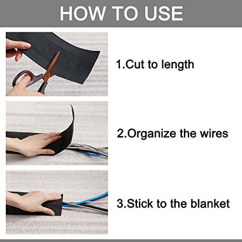 Syhood Cord Cover Floor Cable Protector Carpet Wire Cover Floor Cable Management for Office Carpet Organized and Protect(2.8 Inch X 30 Feet,Black) - color: Black, size: 2.8 Inch X 30 Feet