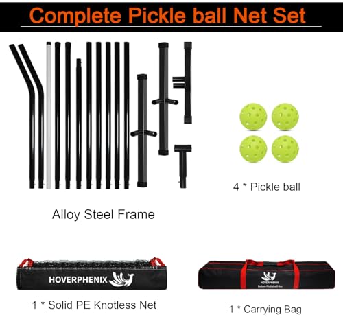 Pickleball Net for Driveway, Portable Pickleball Net System with Regualtion Size 22FT Pickle Ball Net, Outdoor Pickleballs, Carry Bag, Weather Resistant Metal Frame - style: Pickleball net
